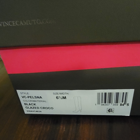 ‼️SOLD‼️⭐️NIB⭐️ Vince Camuto Pelsna Leather Croco Embossed Knee Boots, 6.5 - Picture 8 of 8